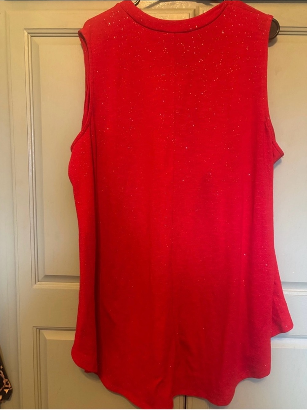 Lane Bryant Red Sparkle Sleeveless Tank